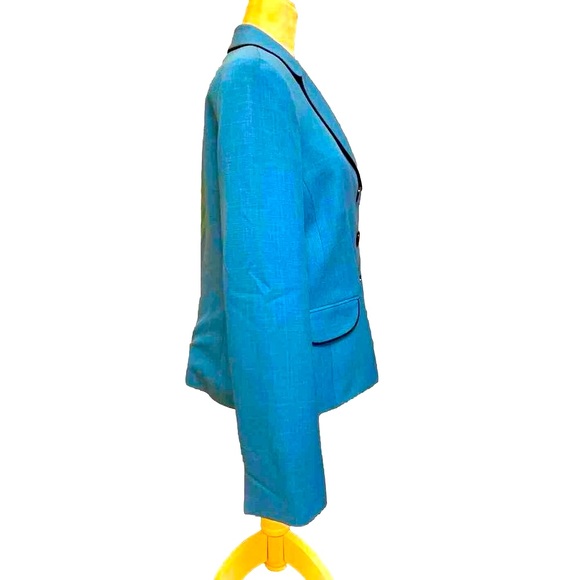 Evan Picone Blazer Women’s 10 Teal Blue Professional Suit Separates Jacket Lined - Picture 3 of 12
